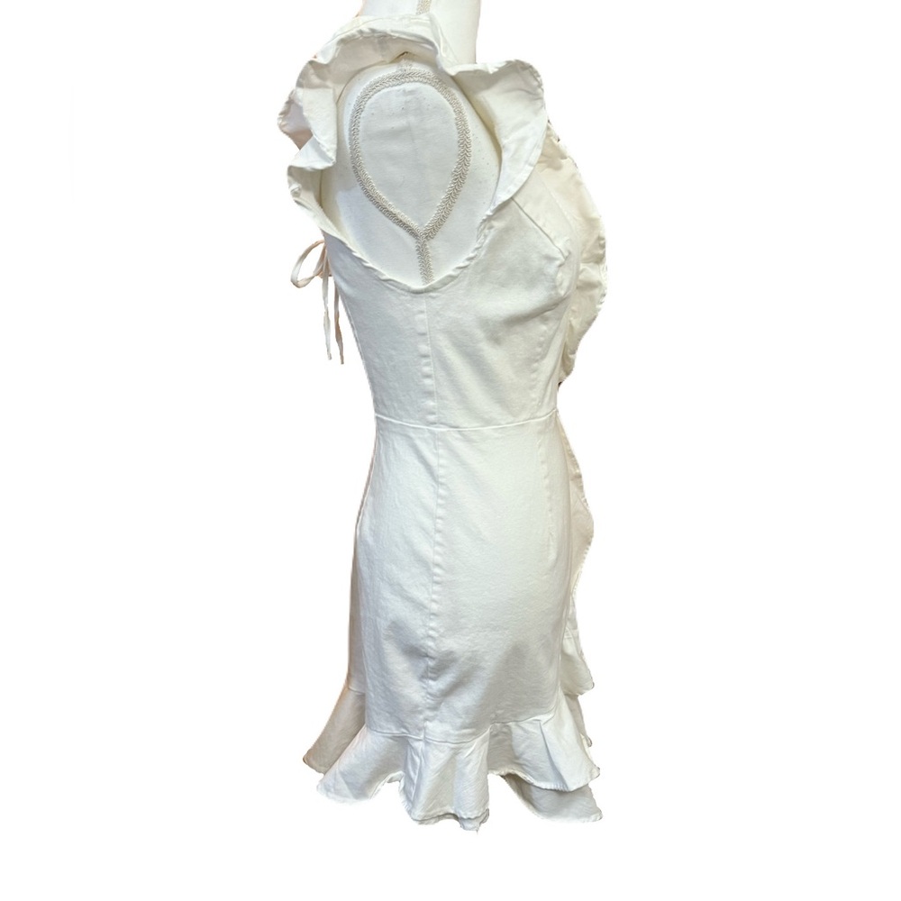 Selfie Leslie White Ruffle Mini Dress - Size L - Picture 3 of 9